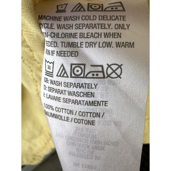 Denim & Co QVC Sz S Yellow 100% Cotton Jacket with Peplum Hem Classic Spring - Picture 4 of 4